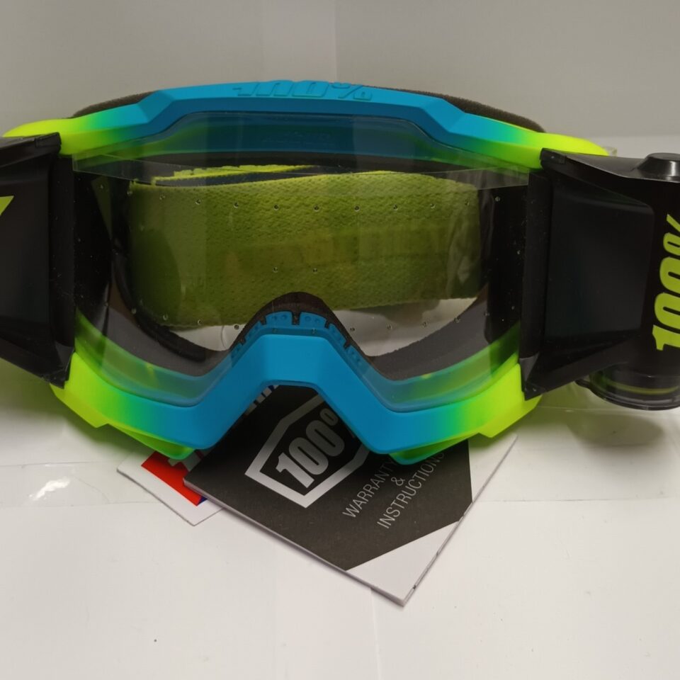 HUSQVARNA 100% MUD SPECIFIC MOTOCROSS GOGGLES 3HS1928300 WITH ROLL-OFF STRIPS